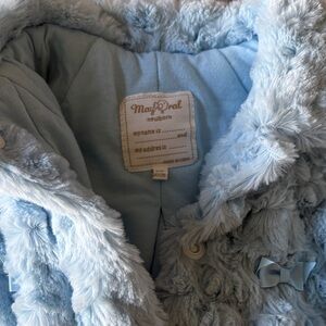 Mayoral Soft Blue Furry Puffer Jacket